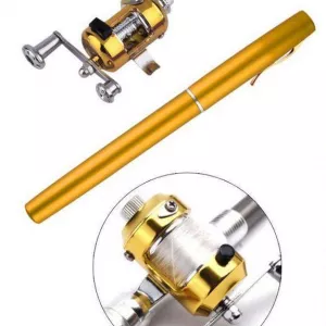 Удочка складная с катушкой и леской, телескопическая, Fishing rod in pen case, блесной, удочка ручка