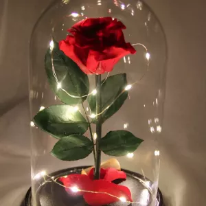 Роза 🌹 в колбе с LED подсветкой большая красная