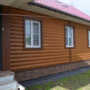 Наружняя отделка дома и бани блок хаусом