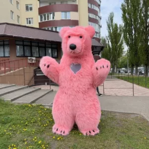 Костюм медведя розовый