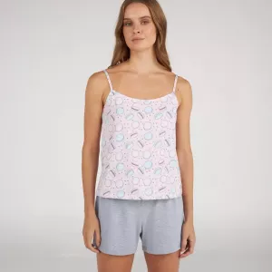 Комплект жіночої піжами (майка+шорти) «Macaroons» (арт. LPK 4070/14/02)