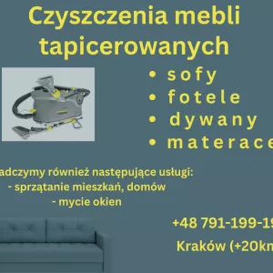 Pranie Czyszczenia mebli tapicerowanych sofy, fotele, materace, dywany