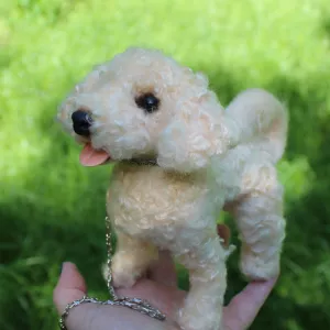 Собачка іграшка валяна мальтіпу інтерєрна собака пудель балонка мальтеза подарунок сувенір