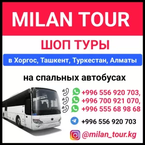 Шоп туры в Хоргос, Ташкент, Туркестан, Алматы на спальных автобусах.
