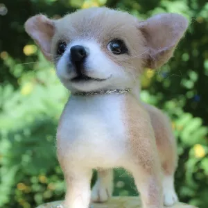 Чихуахуа валяна іграшка собака інтерєрна реалістична мініатюра пес валяние ручна робота