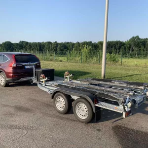 Прицеп для двух гидроциклов одноосный, двухосный