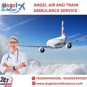 Hire Angel Air and Train Ambulance Service in Siliguri with Oxygen Cylinder