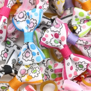 Kolorowe gumki dla psów, ozdoby do włosów, zestaw 10 szt.