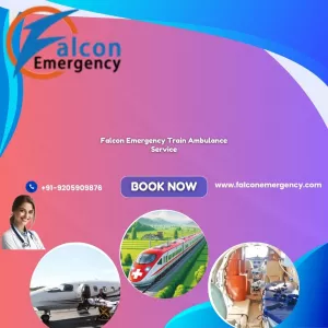 For long distance transportation book falcon train ambulance service in Guwahati
