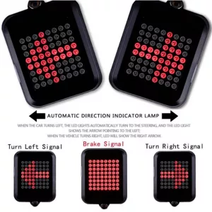 Задний велофонарь с поворотником и лазерной разметкой AQY-0100 с защитой от влаги.