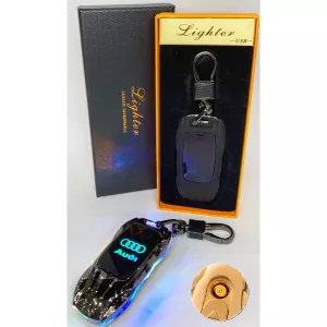Электрическая зажигалка-с USB зарядкой и подсветкой брелок АВТО Audi,Mercedes,BMW.