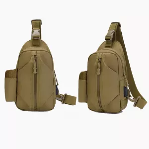 Тактическая сумка через плечо – водонепроницаемая сумка слинг из кордуры на 4 кармана.