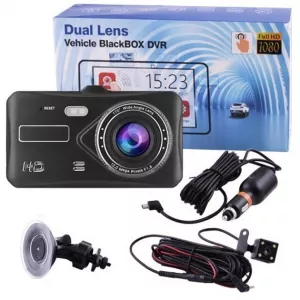 Автомобильный видеорегистратор с двумя камерами T672, LCD 4″,1080P Full HD, с поддержкой ночного видения