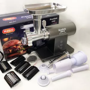 Мясорубка MAGIO Premium Line, Электрическая мясорубка с насадками, Электромясорубка для шинковки
