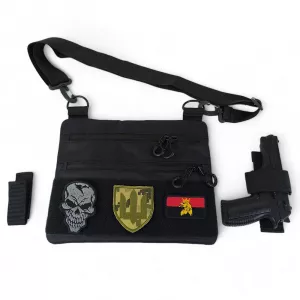 Сумка тактическая черная для скрытого ношения с кобурой, мужской мессенджер из кордуры