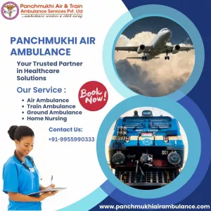 Hire Reliable Panchmukhi Air and Train Ambulance Services in Patna with Bed-to-Bed Transfer