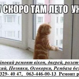 Терміновий ремонт вікон, дверей, ролет Київ, Харківський, Позняки, Осокорки, Рембаза без вихідних