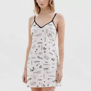 Жіноча нічна сорочка на тонкій бретелі і малюнком (16801) (арт. 1773)