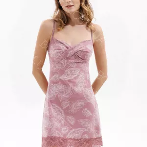 Нічна сорочка на тонких бретелях з мереживом «Petaline» (16531) (арт. 1757)