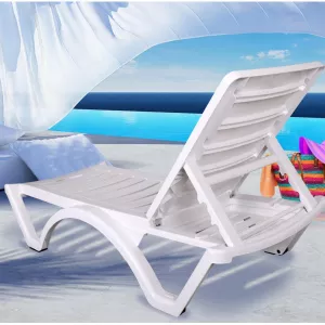 Шезлонг пластиковий білий Сансет