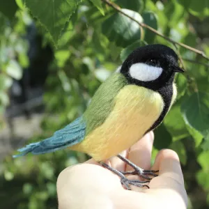 Синица іграшка валяна з шерсті інтерєрна игрушка птица синичка подарунок сувенір хендмєйд