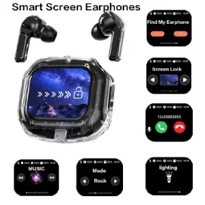 Беспроводные вакуумные наушники с LED дисплеем, влагозащита IPx4 Bluetooth 5.4 с кейсом.