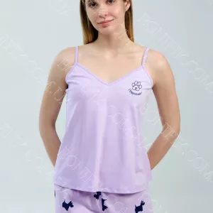 Жіноча піжама на тонких бретелях «Lavender Puppies» (12063) (арт. 1762)