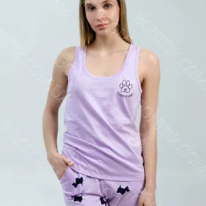 Жіноча піжама з майкою та шортами «Lavender Puppies» (12063) (арт. 1637)