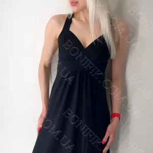 Чорна сукня на широкій бретелі «Leonora» (арт. LDM 118/21/01)