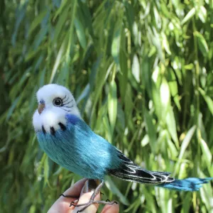 Папуга хвилястий іграшка валяна з шерсті інтерєрна пташка попугай волнистий сувенір подарунок