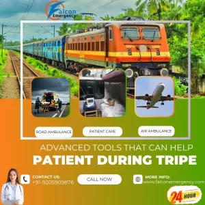 Falc Emergency Train Ambulance in Patna is designed to transfer the Patient Safely