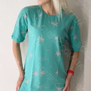 Жіноча бірюзова сукня з принтом пальм «Breezy Escapes» (12025) (арт. 1780)