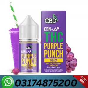 CBDFX CBD + Delta-9 THC Vape Juice – Purple Punch – Indica In Pakistan/03174875200