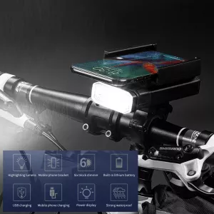 Велофара функция-Power Bank,Li-Ion аккумулятор, ЗУ,крепление под телефон.