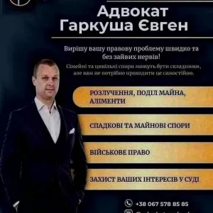 Досвідчений адвокат у Києві – сімейне, цивільне та військове право.