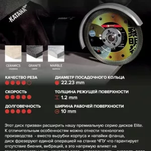 Алмазный отрезной диск-KATANA TSUNAMI ELITE