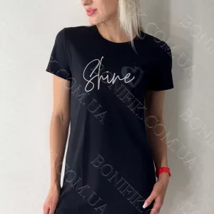 Жіноча чорна сукня із бавовни «Shine» (16002) (арт. 1761)