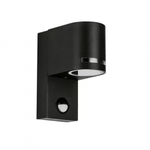 Круглий накладний світильник/корпус, Strühm Poland, 1хGU10, IP44, фасадний, з вбудованим датчиком руху, графітовий, FOREST S, STR-03601