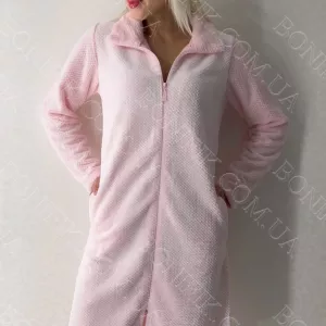 Жіночий рожевий халат із велсофту «Assorty» (90020) (арт. 1634)