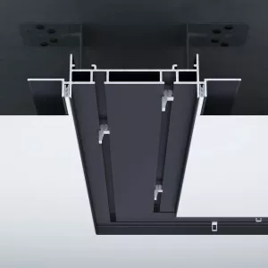 Універсальний алюмінієвий карниз дворядний прихованого монтажу чорний 3м