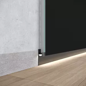 Алюмінієвий плінтус прихованого монтажу 30 мм, LED чорний 2,6м