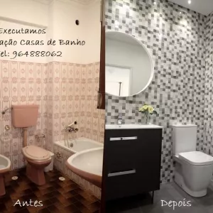 Executamos Remodelação Casas de banho, Restauro de Wc, .