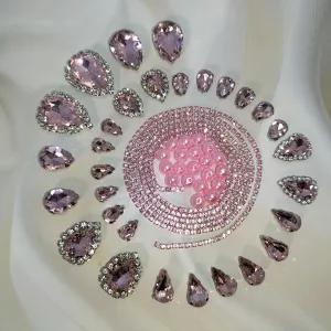 Пришивні стрази в цапах, набори зі стразовим ланцюжком і намистинками.