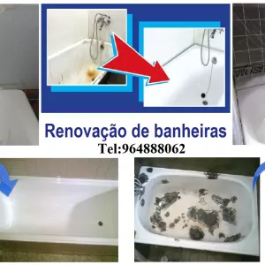Renovação Banheiras, Restauro de banheiras, Pintura de Banheiras - esmaltagem, vitrificação, .