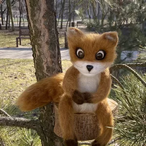 Лис упоротий іграшка валяна з шерсті інтерєрна войлочная лиса хендмєйд сувенір подарок