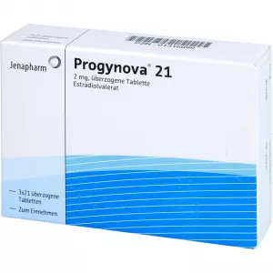 Progynova 21 Coated Tablets 3 × 21 Tablets (Estradiol 2 mg)