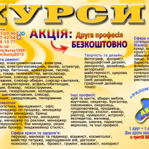 Курси сушист, піццеолі манікюр, шиття, плиточник