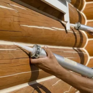 Герметизация швов сруба и теплый шов дома или бани в Минске и области