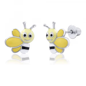 Сережки UMa and UMi Весела бджілка жовта (5170439426056)