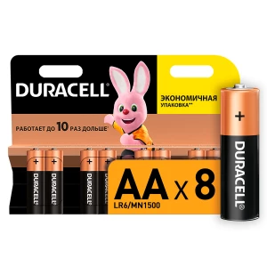 Батарейки лужні Duracell Basic АА 1.5V LR6 8 шт (5000394006522b)